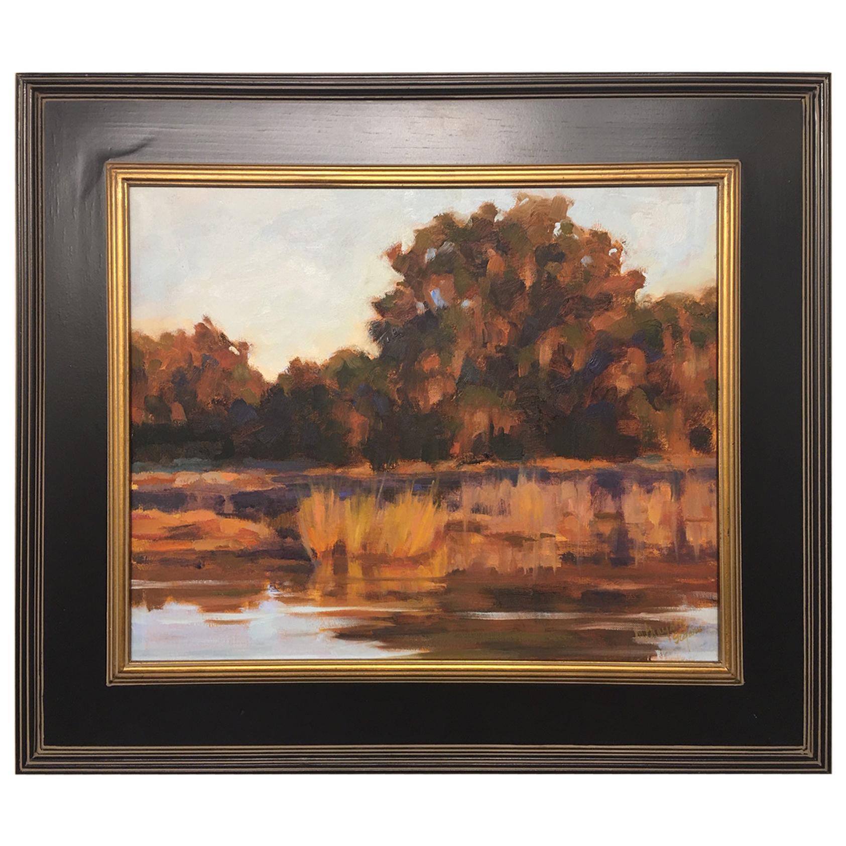 Framed Oil on Canvas "Hot Day, Cool Shadows" Marsh Scene, Mary Segars