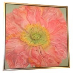 Framed Oil on Canvas Iceland Poppy "Paulette- Flower" by Shelly Gurton
