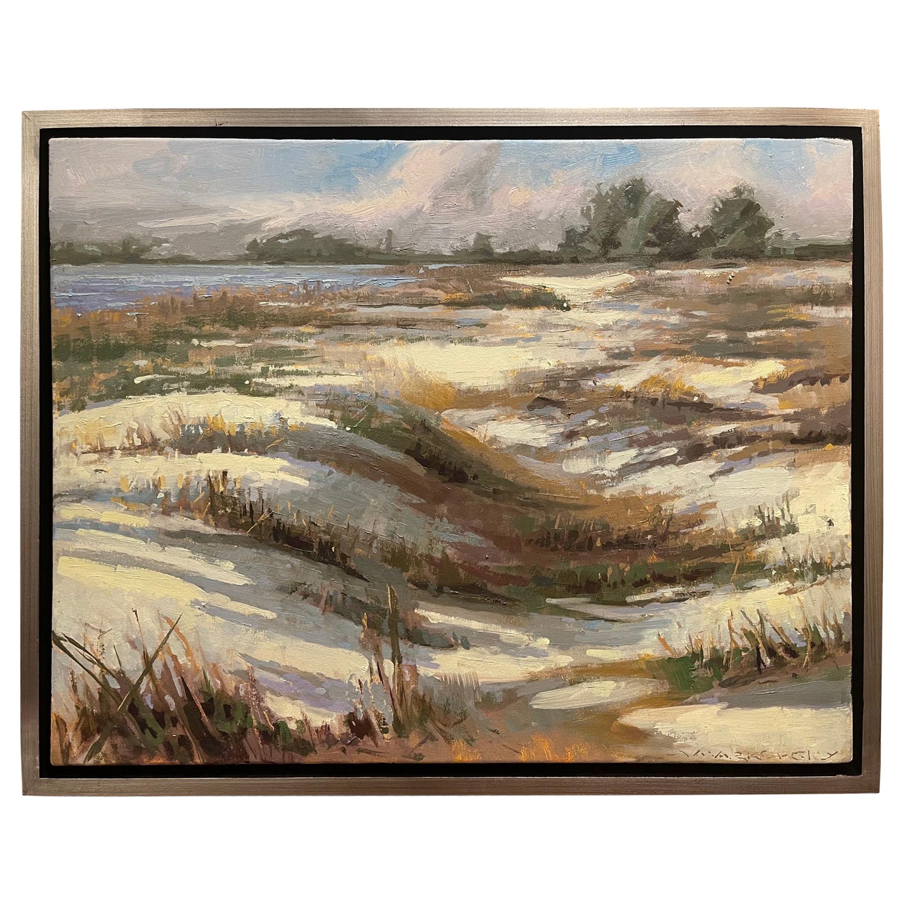 Framed Oil on Canvas "Jacqueline's Dream" Sand Dunes, Plein Air, Jeff Markowsky