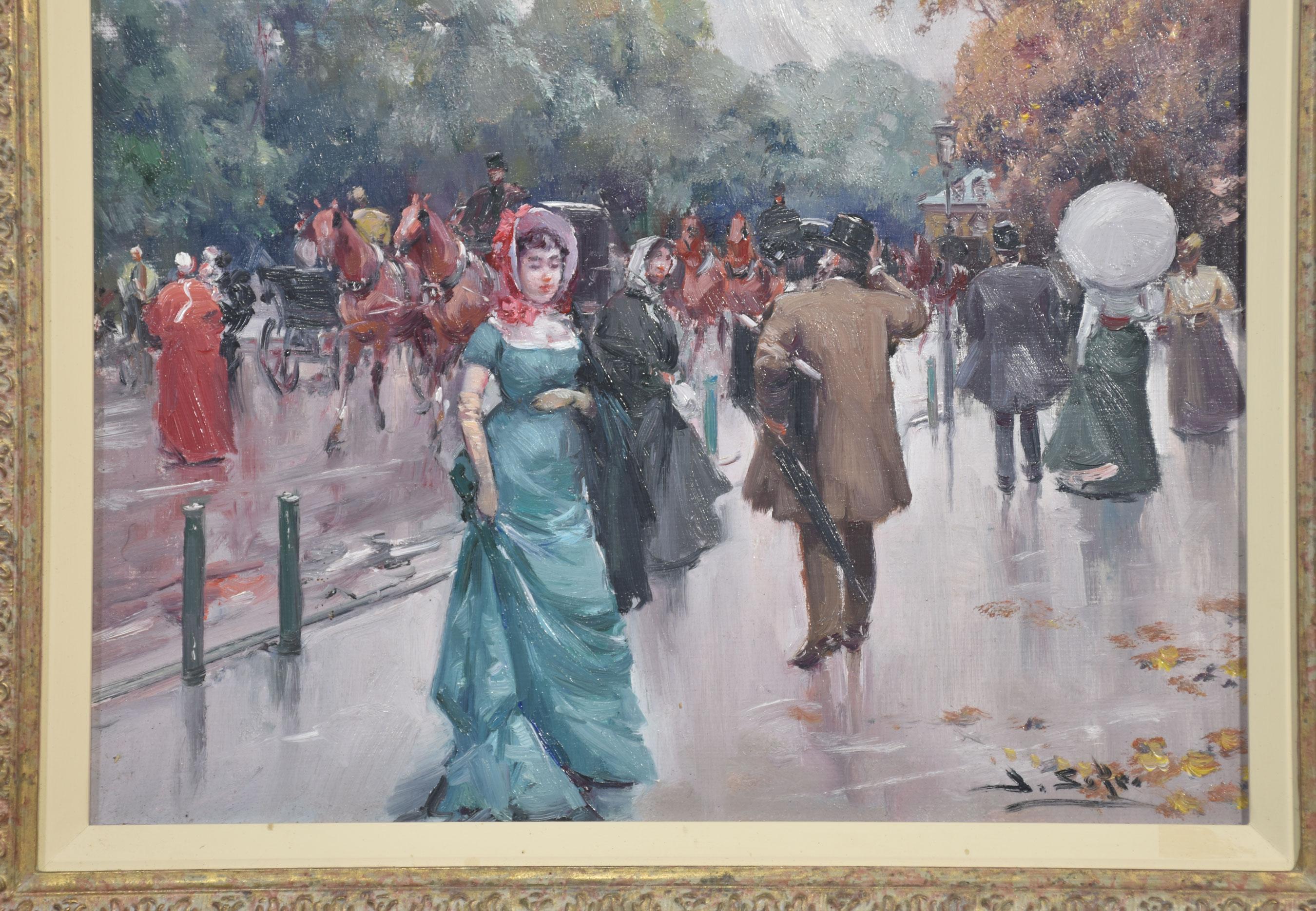 Spanish Framed Oil on canvas Juan Soler For Sale