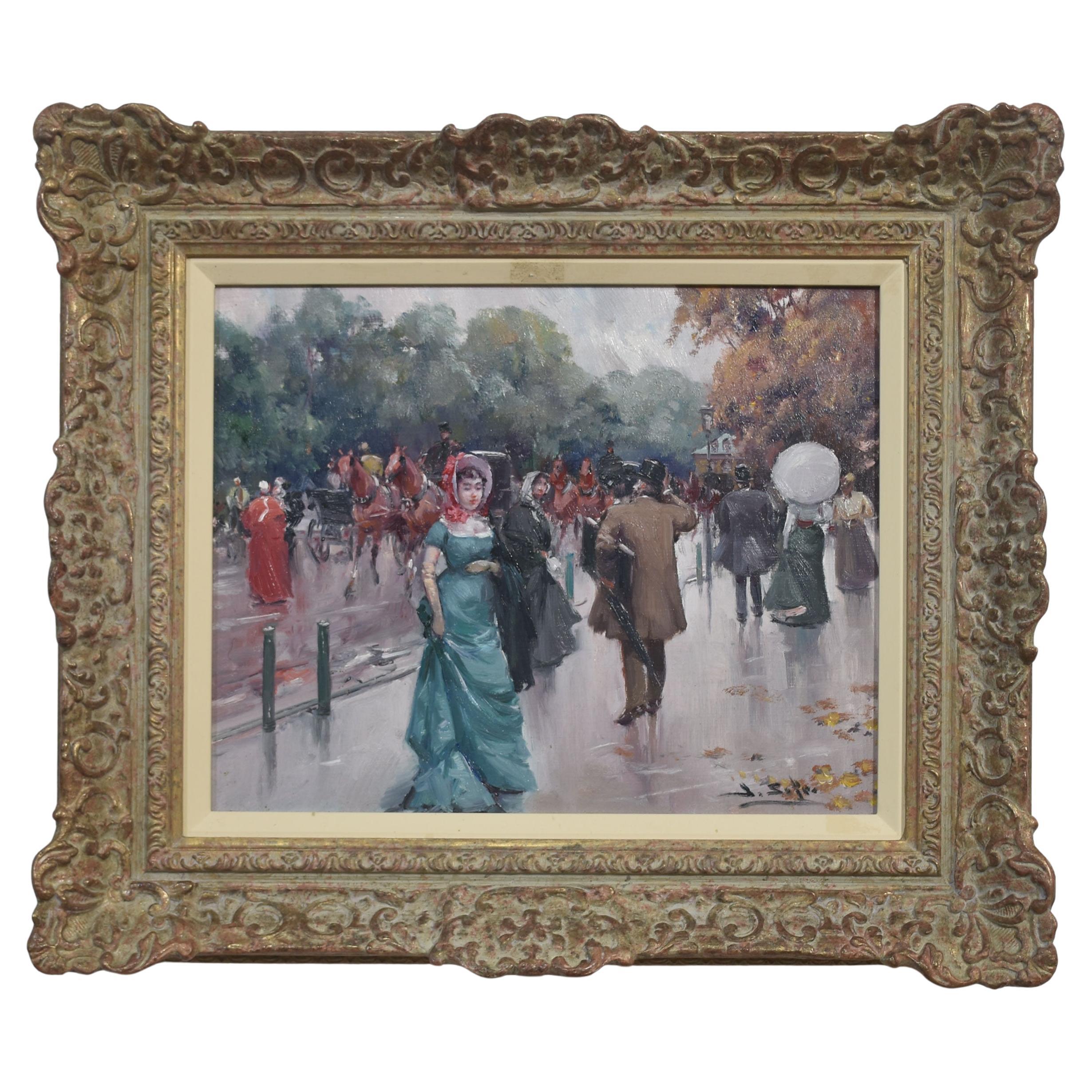 Framed Oil on canvas Juan Soler For Sale