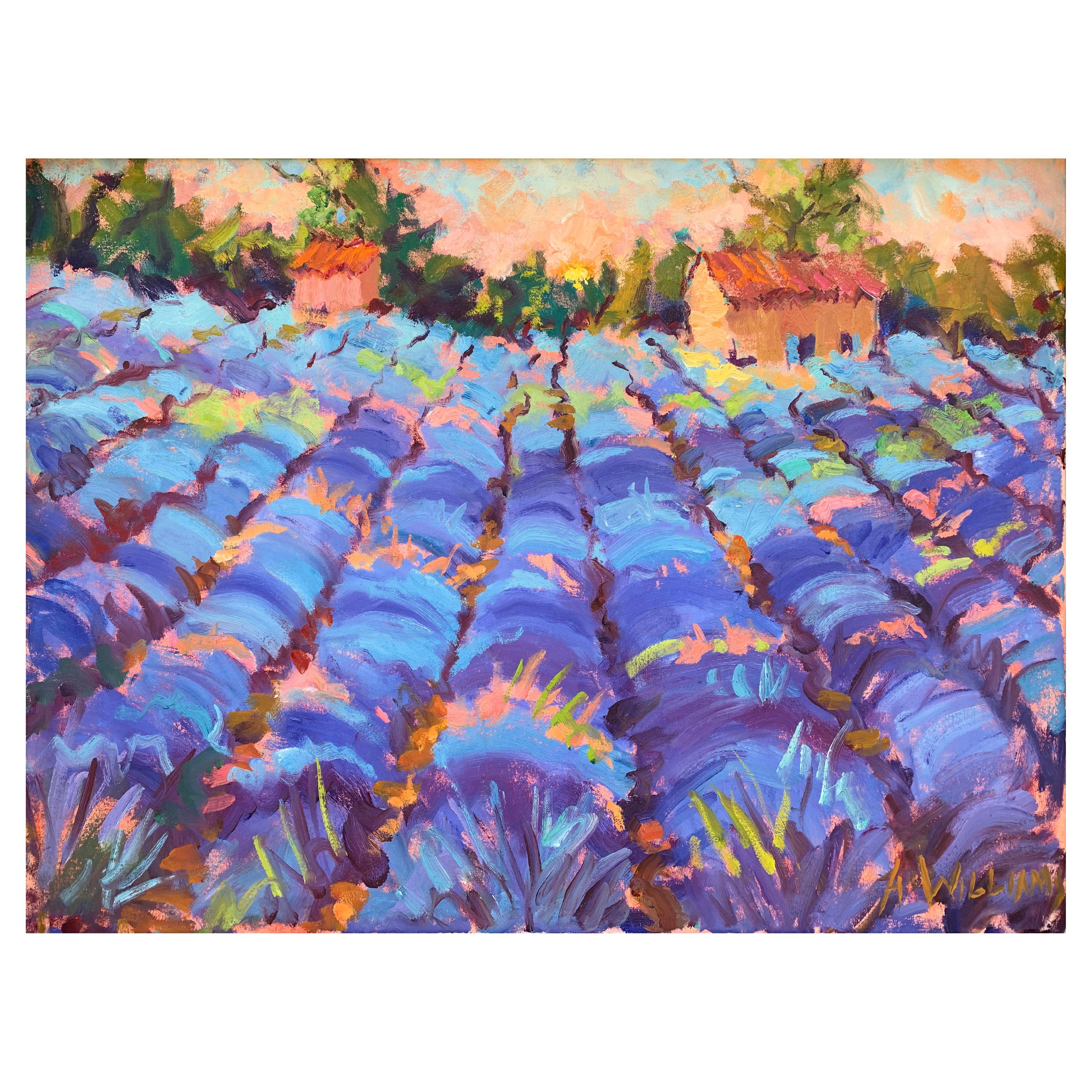 Framed Oil on Canvas "Lavandula" 'Lavender Fields in Provence' by Alice Williams