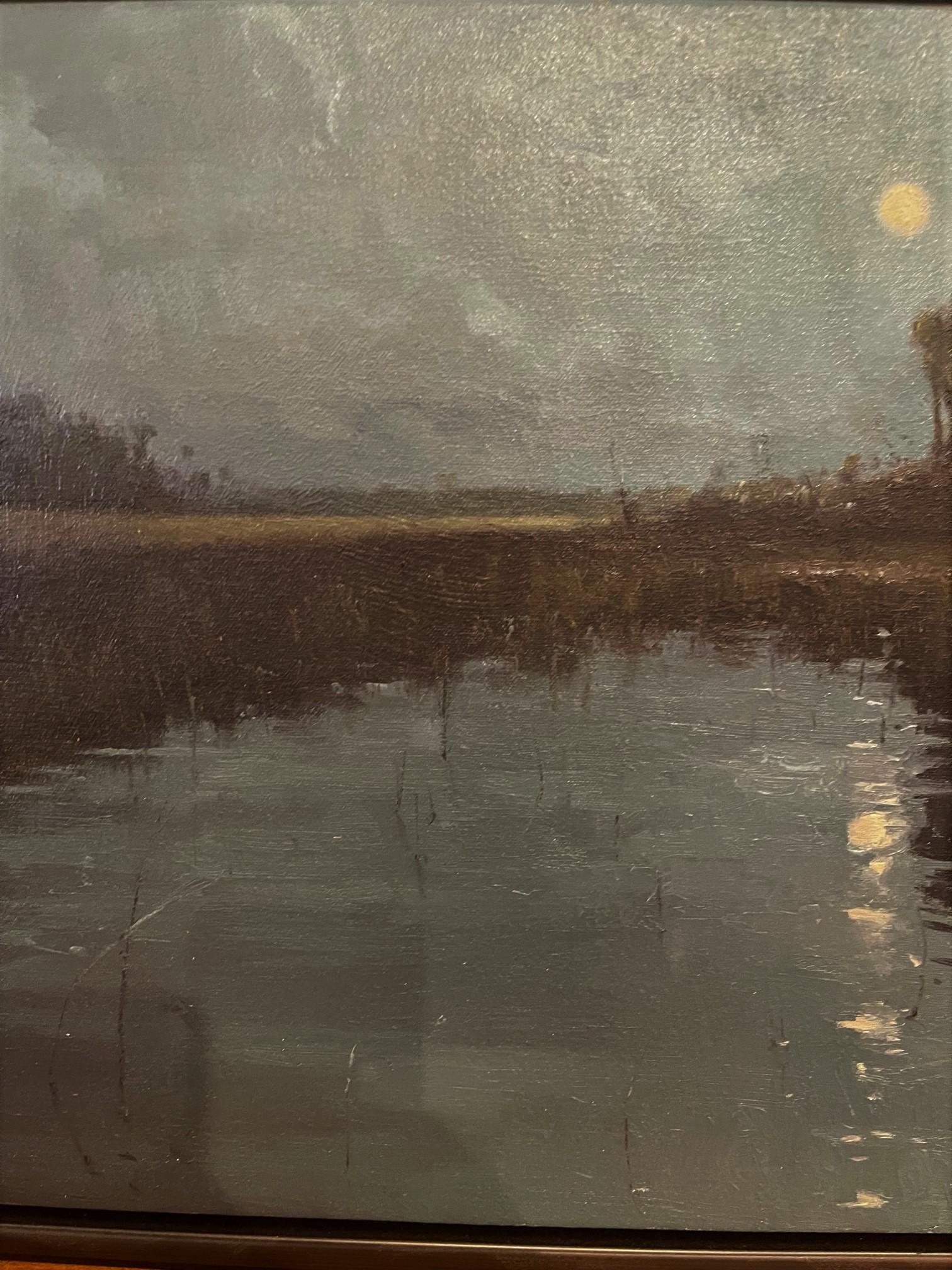 Huile sur toile encadrée « Moon River » de Marc Hanson Neuf - En vente à Savannah, GA