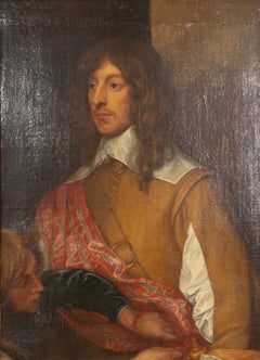 Framed Oil On Canvas Of A British Lord After Van Dyck