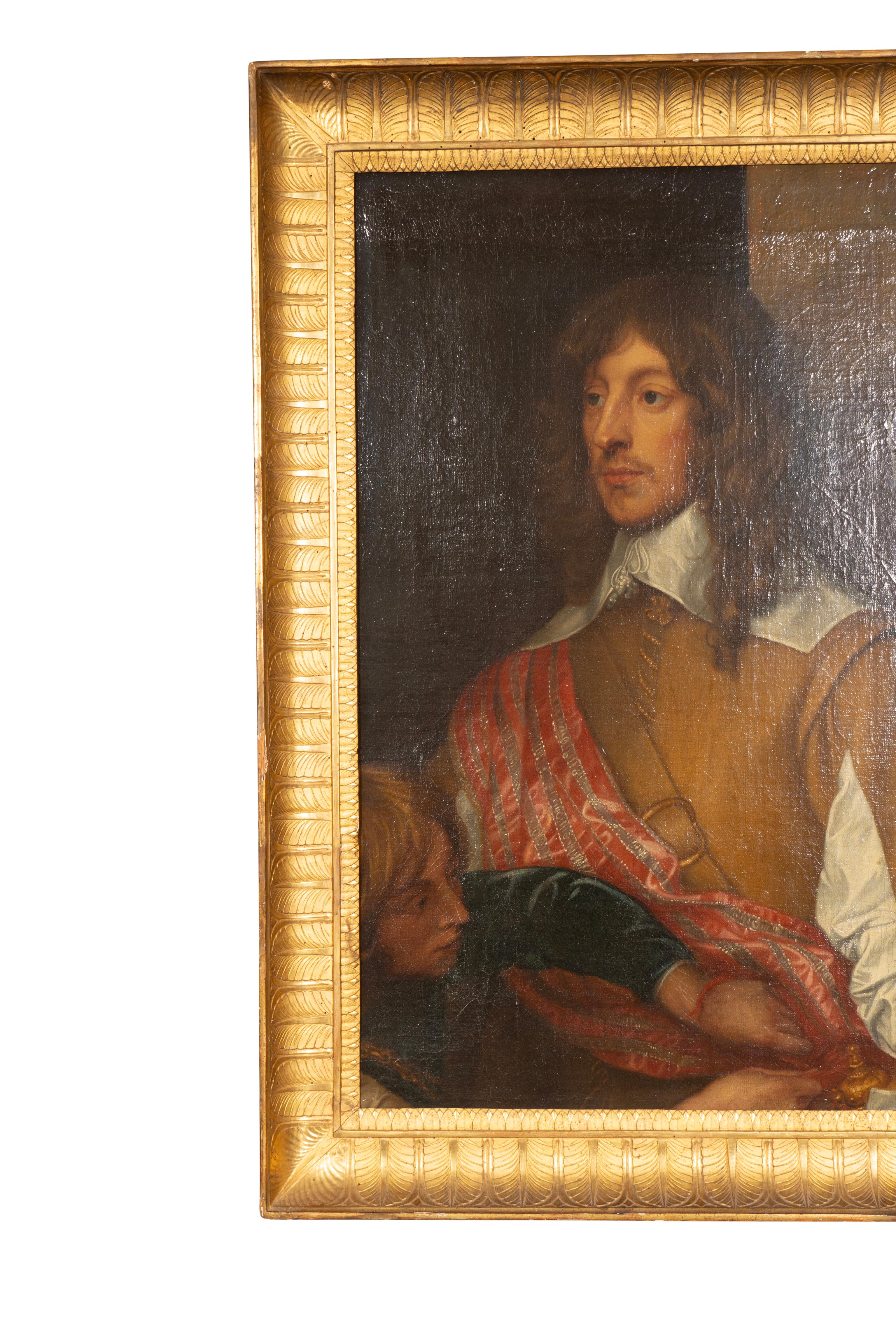 Framed Oil On Canvas Of A British Lord After Van Dyck For Sale 2