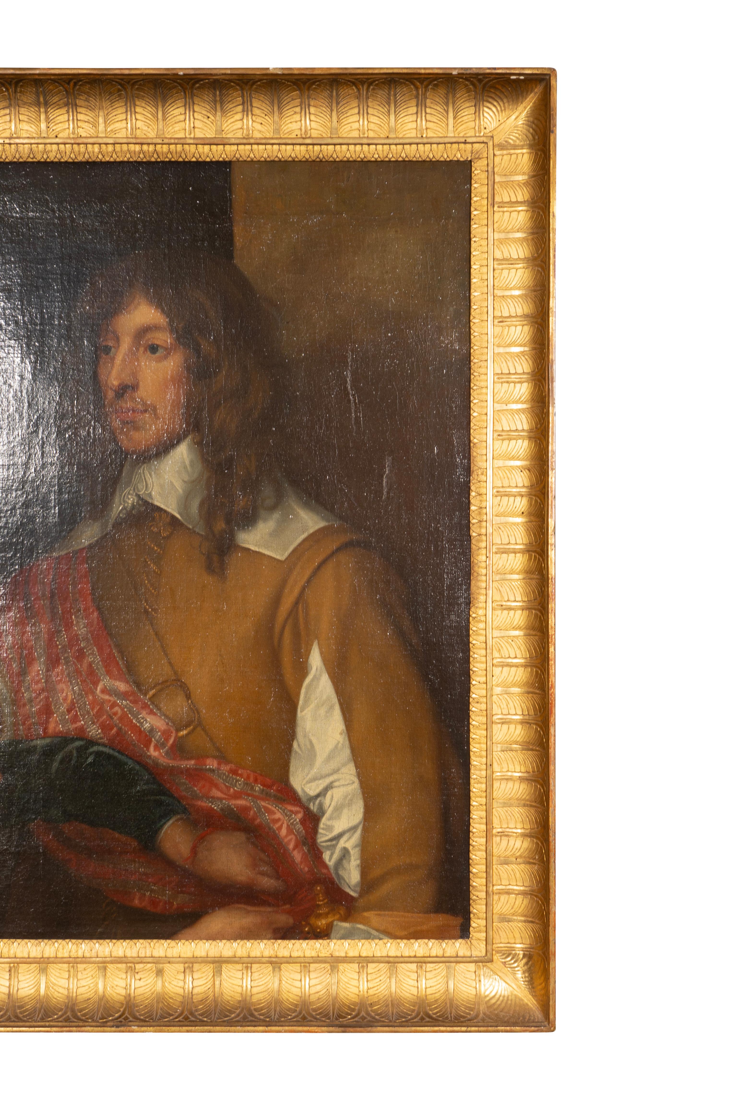 Framed Oil On Canvas Of A British Lord After Van Dyck For Sale 3