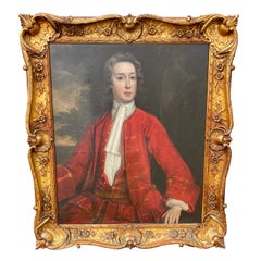 Óleo sobre lienzo enmarcado de un joven atribuido a James Maubert