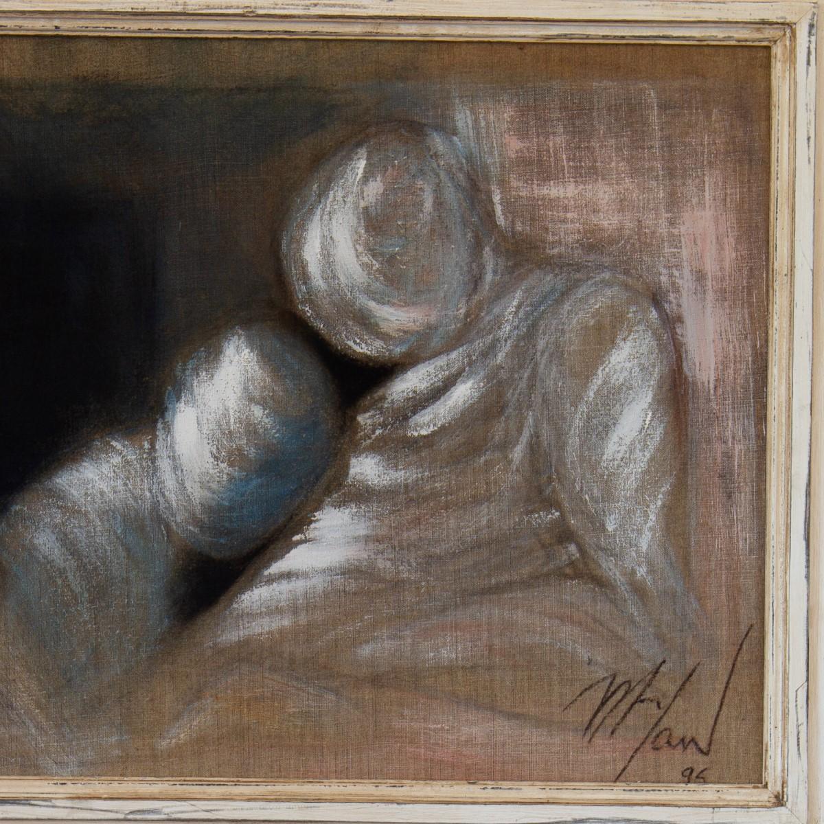 A French framed oil on canvas painting of a couple by Mickey Pfau 1996

Bought directly from the artist in the 1990s by Ken, for his own private collection. These paintings would look as a single piece of artwork but also en-masse. Ken has several