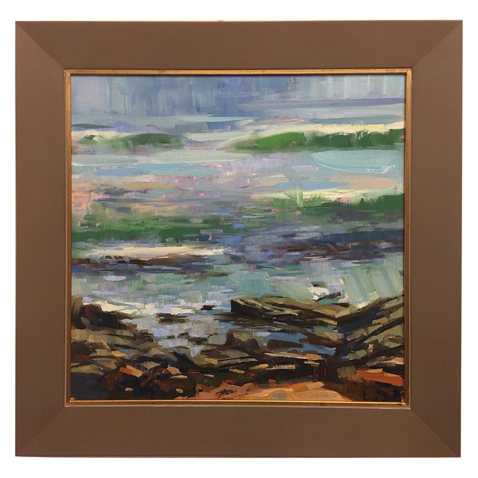 Framed Oil on Canvas Plein Air "Matanzas #1" Beach Scene, Jeff Markowsky