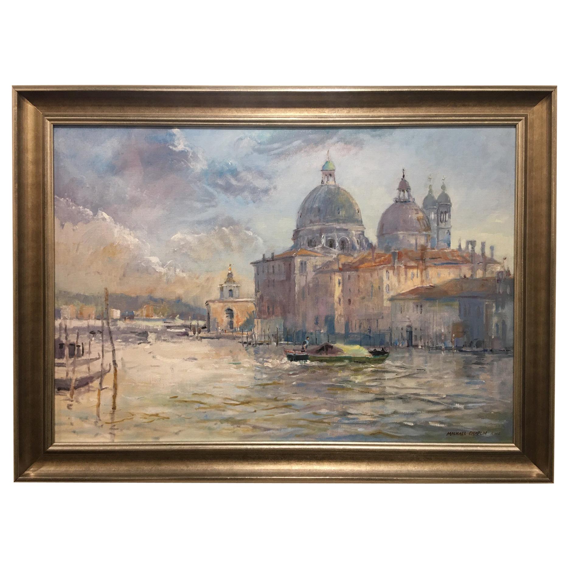 Framed Oil on Canvas "Santa Maria Della Salute Venice", Michael Chaplin