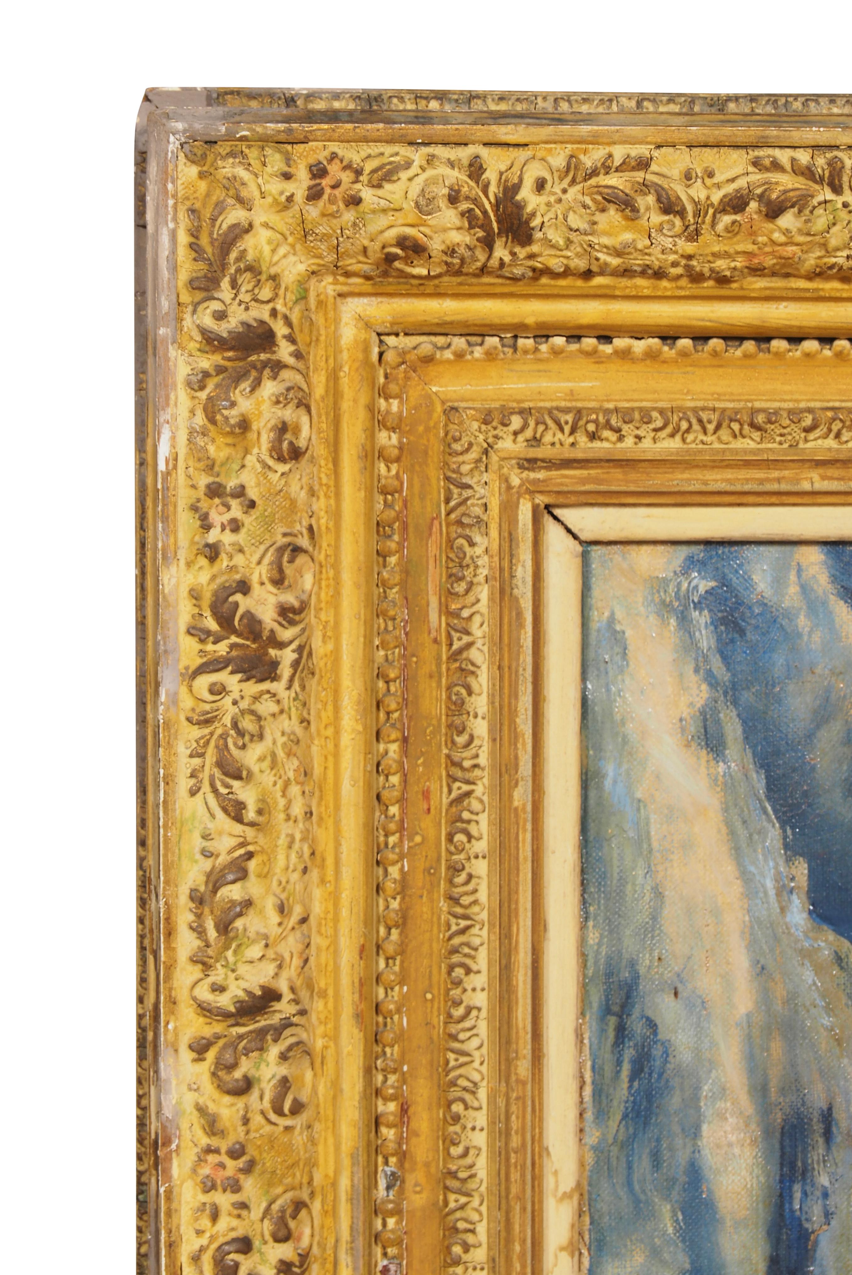 Gerahmtes Ölgemälde auf Leinwand Stillleben mit Weinflasche im Angebot 4