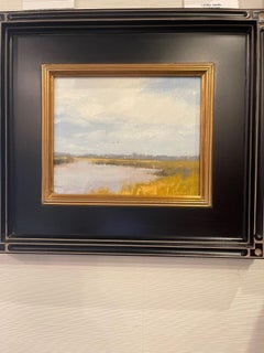 Huile sur toile encadrée "Flûte d'été" - Scène de marais par Laurel Daniel