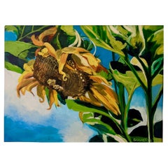 Huile sur toile encadrée Sunflowers de Susan Schwartz