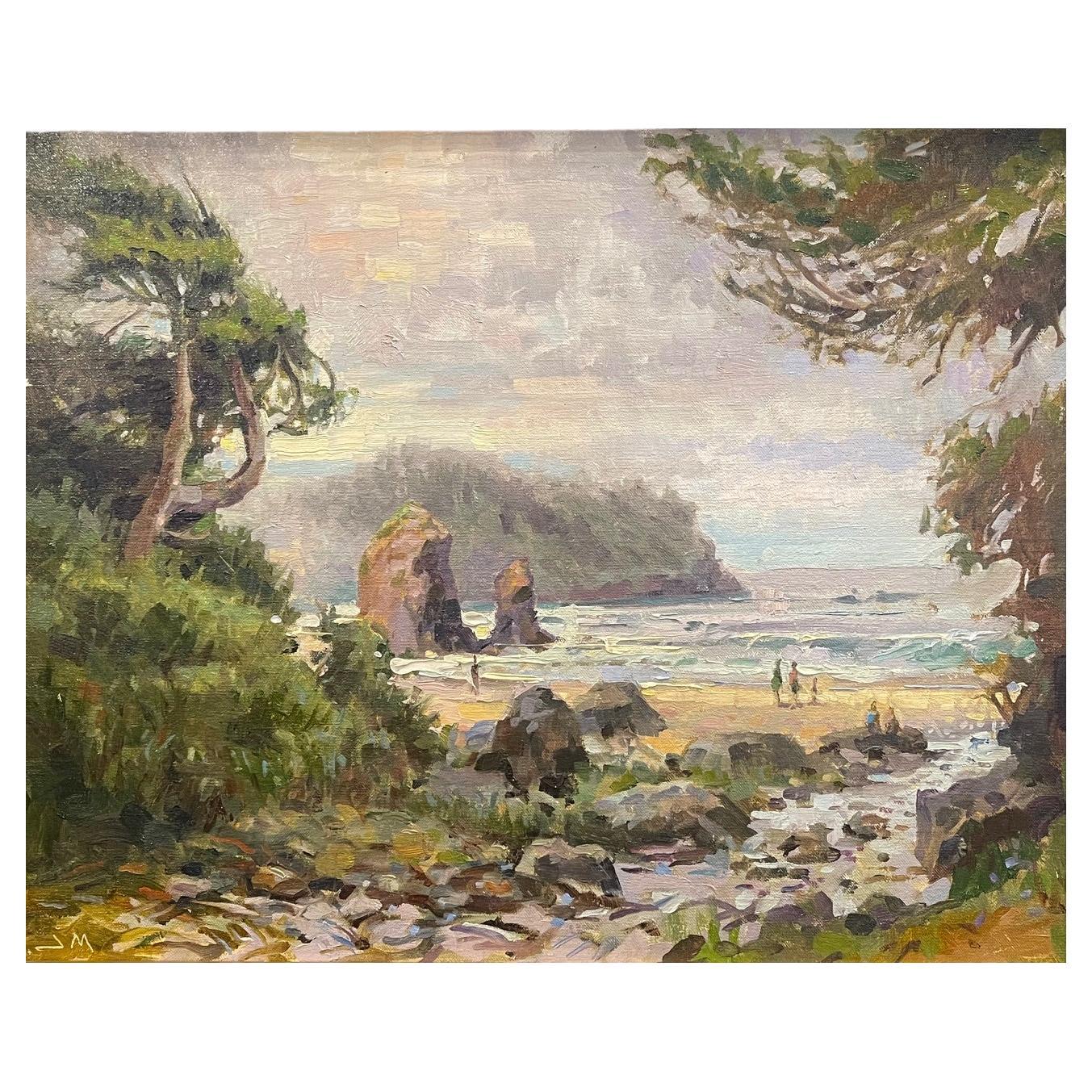 Framed Oil on Canvas "Trinidad Bay - Eureka" Beach Scene, Jeff Markowsky For Sale