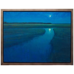 Framed Oil on Linen Panel "The Marsh Imagined" by Michael Reibel, Circa 2021