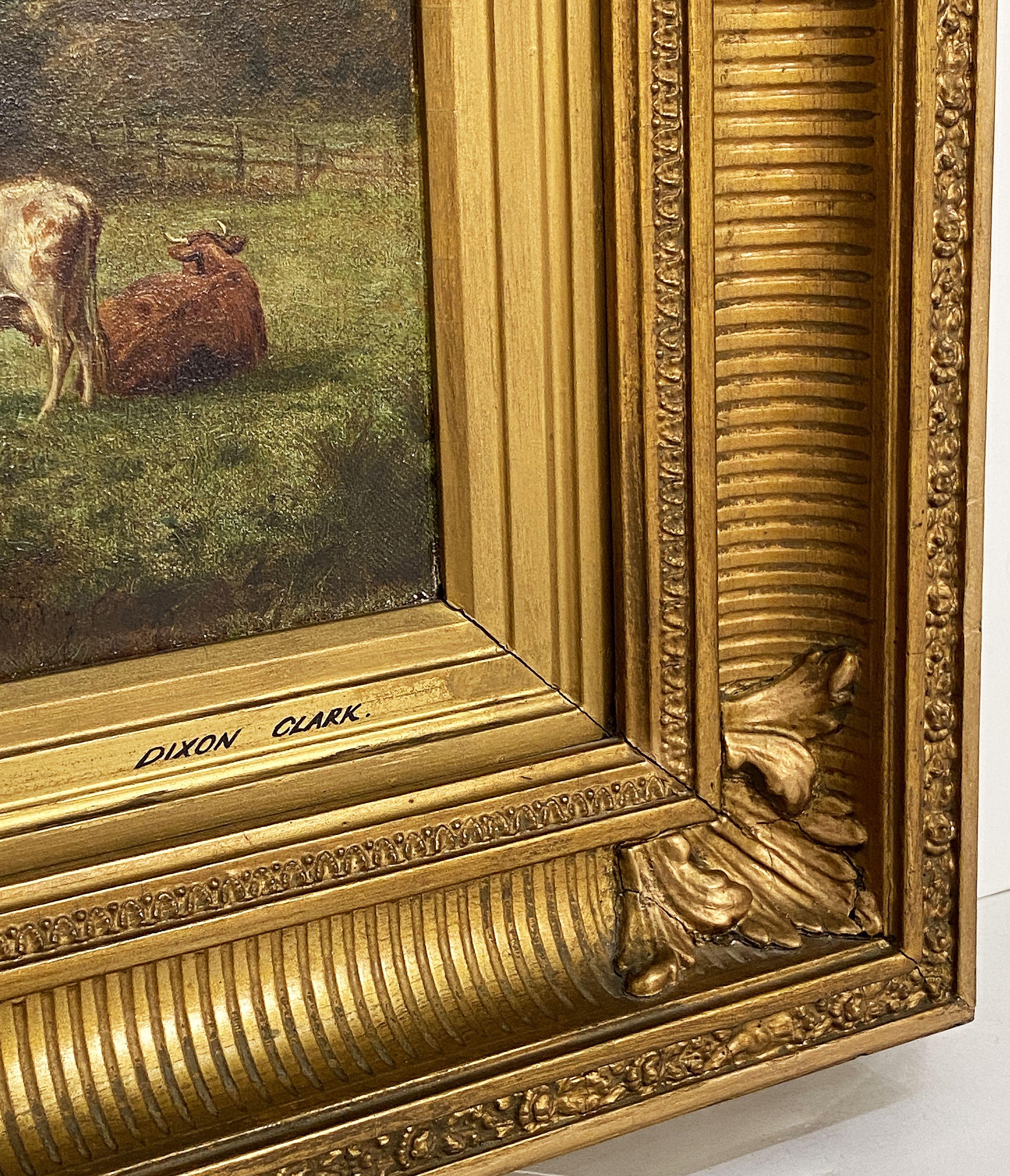 Quadro ad olio incorniciato di Joseph Dixon Clark (Paesaggio e bestiame) in vendita 3