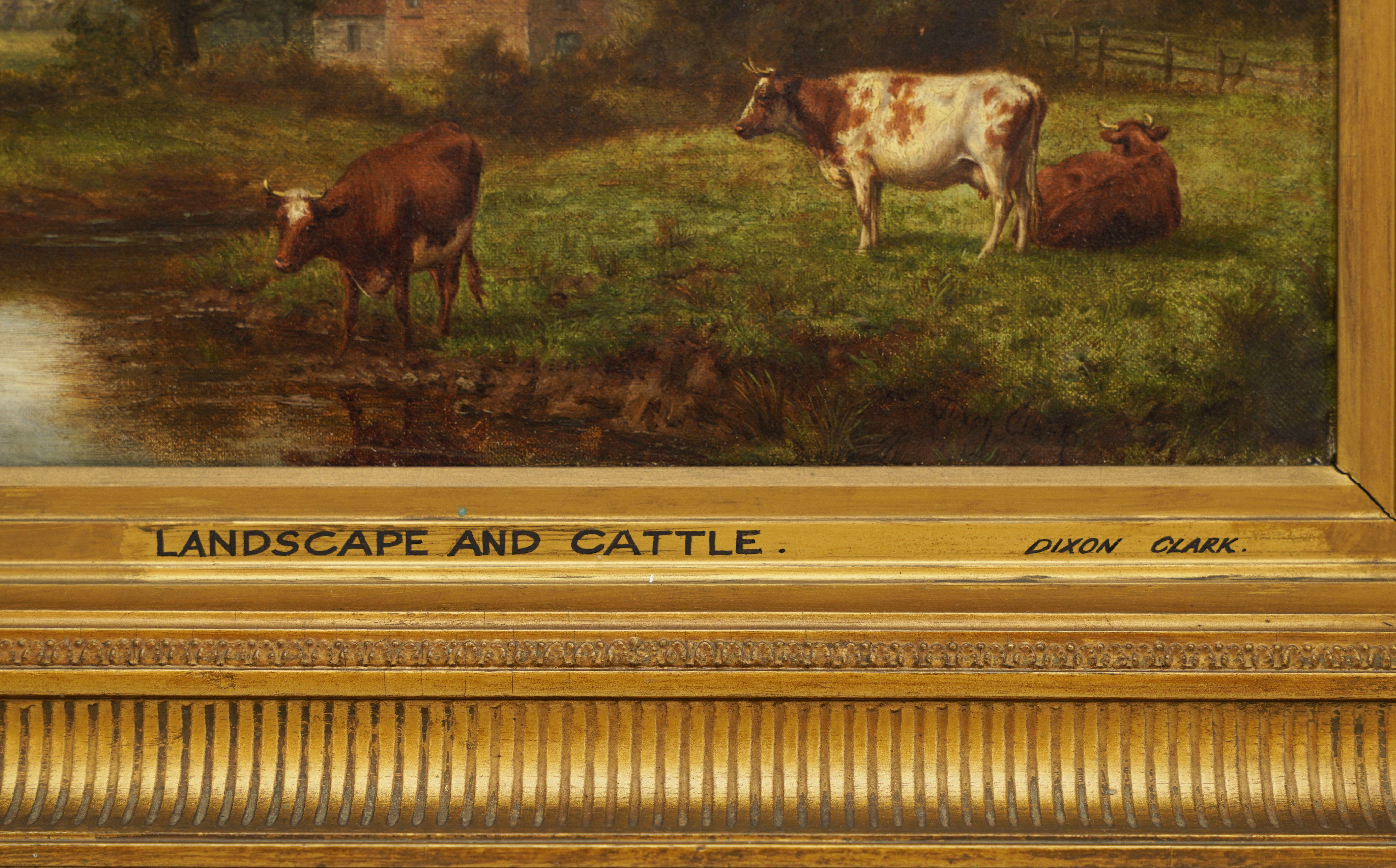 Quadro ad olio incorniciato di Joseph Dixon Clark (Paesaggio e bestiame) in vendita 6