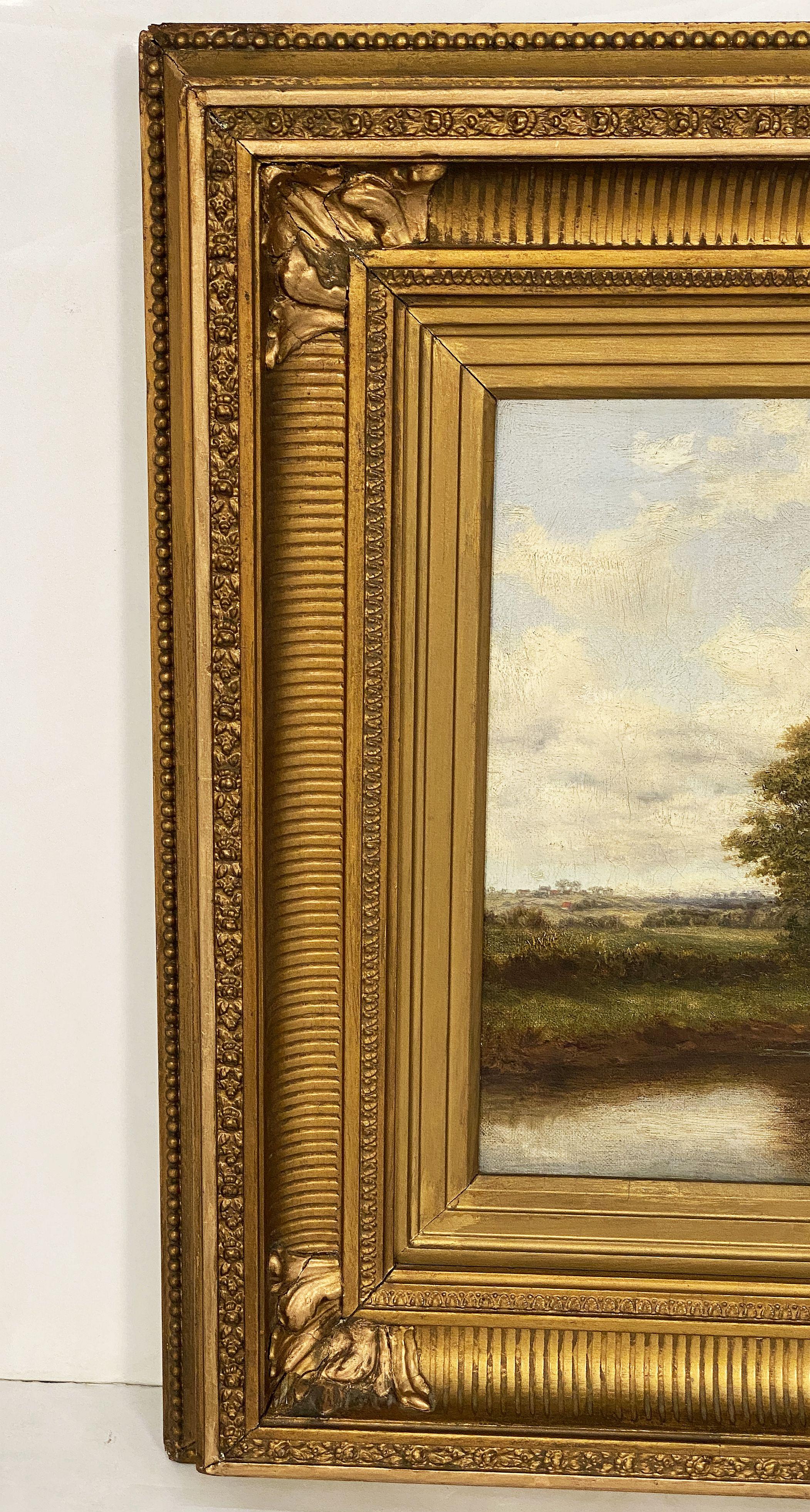 Dipinto a mano Quadro ad olio incorniciato di Joseph Dixon Clark (Paesaggio e bestiame) in vendita