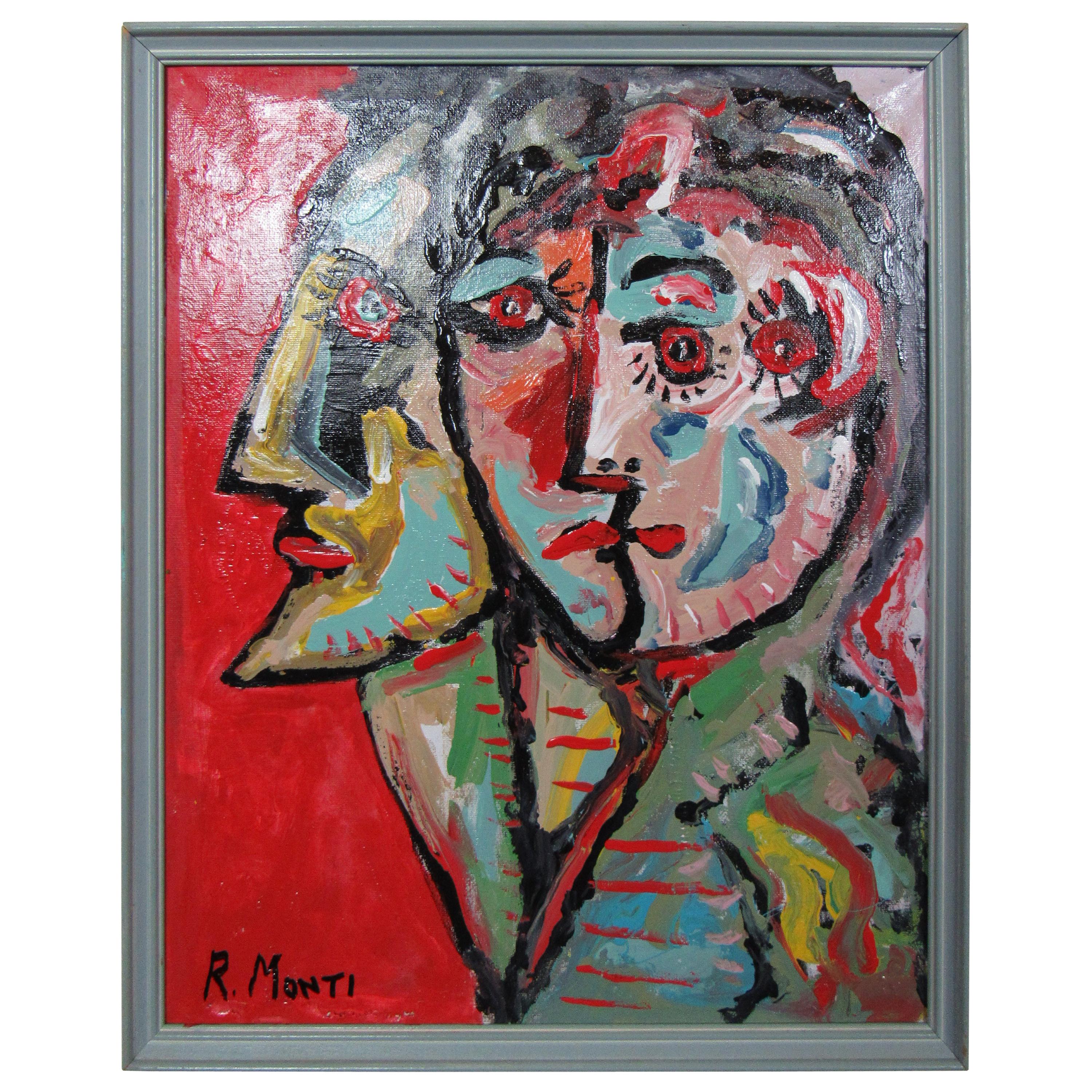 Framed Oil Painting by R. Monti