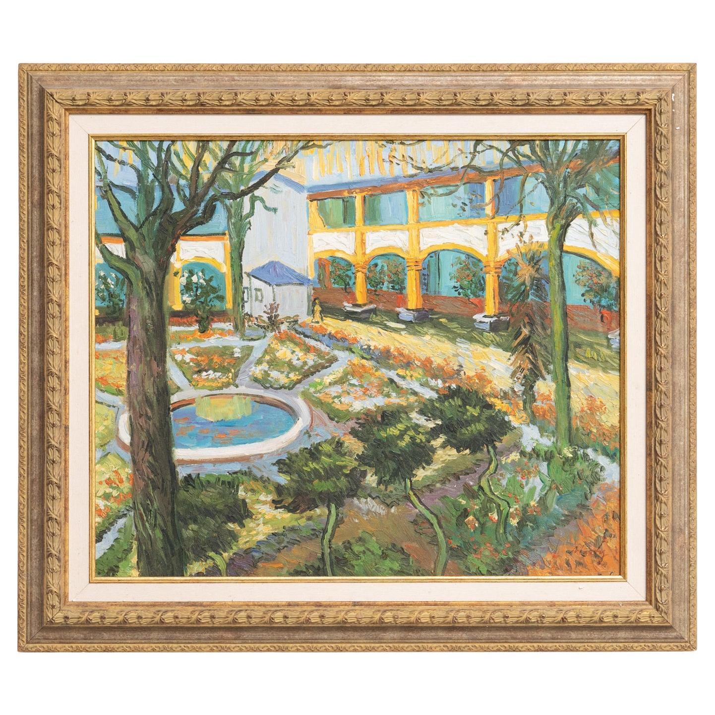 Framed Oil Painting in the Style of Vincent van Gogh, circa 1970