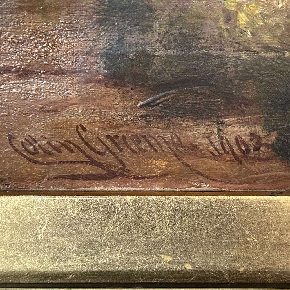 Peinture à l'huile sur toile encadrée de Colin Graeme (1858-1910) datée de 1902 en vente 10