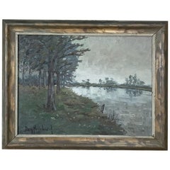 Vintage Framed Oil Painting on Canvas by Dan Nottebaert