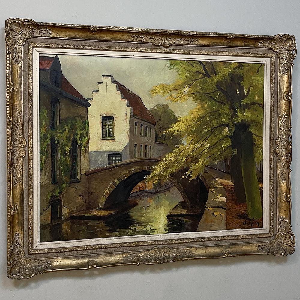 Belgian Framed Oil Painting on Canvas by deMoen For Sale