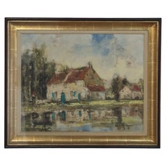 Quadro ad olio su tela incorniciato di Edmond De Meulenaire (1884-1963)