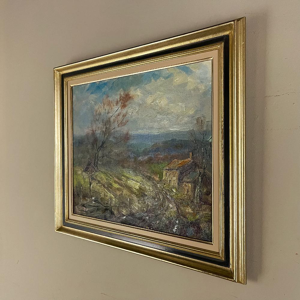 Gerahmtes Ölgemälde auf Leinwand von Emma Croteux (Belgisch) im Angebot