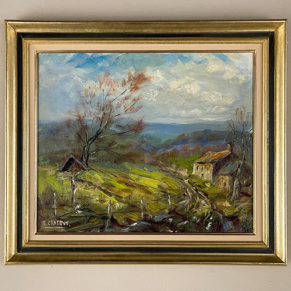 Belgian Framed Oil Painting on Canvas by Emma Croteux For Sale