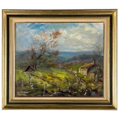 Quadro ad olio su tela con cornice di Emma Croteux