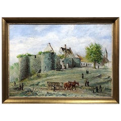 Framed Oil Painting on Canvas by F. Chantry