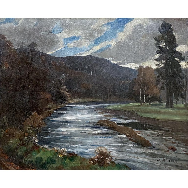 Framed Oil Painting on Canvas by Marcel de Lince (1886-1958) is entitled La Vesdre en Automne and the colorful scene depicts the picturesque valley of the Vesdre River not too far from Brussels. De Lince was an accomplished master of the