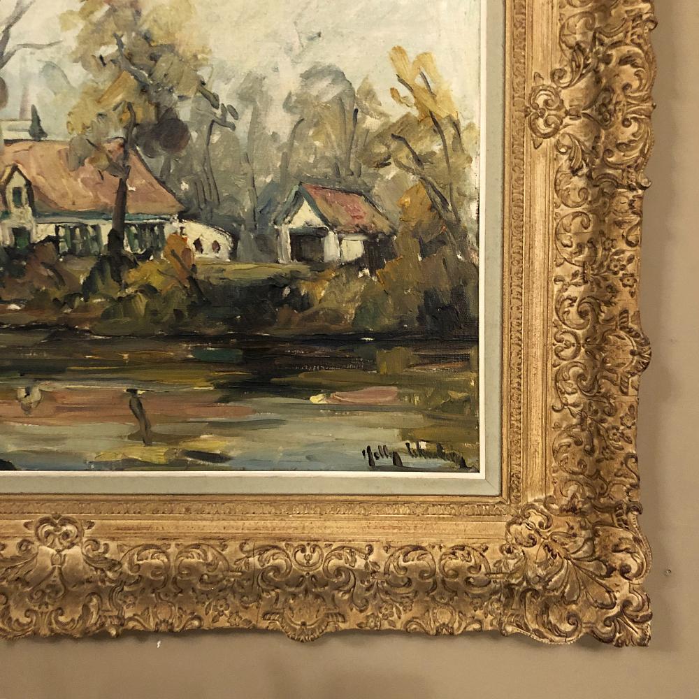 Framed Oil Painting on Canvas by Nelly Windels In Good Condition For Sale In Dallas, TX