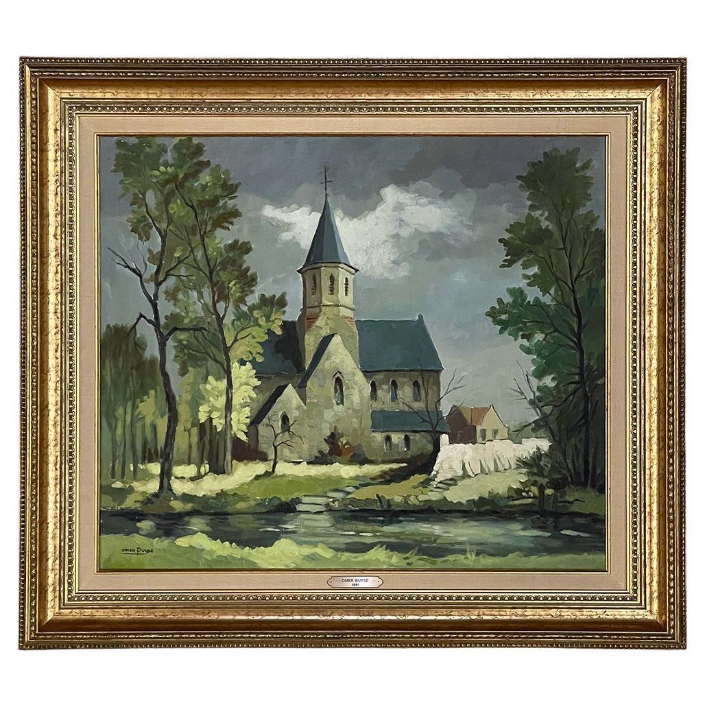 Framed Oil Painting on Canvas by Omer Buyse, Dated 1981 For Sale