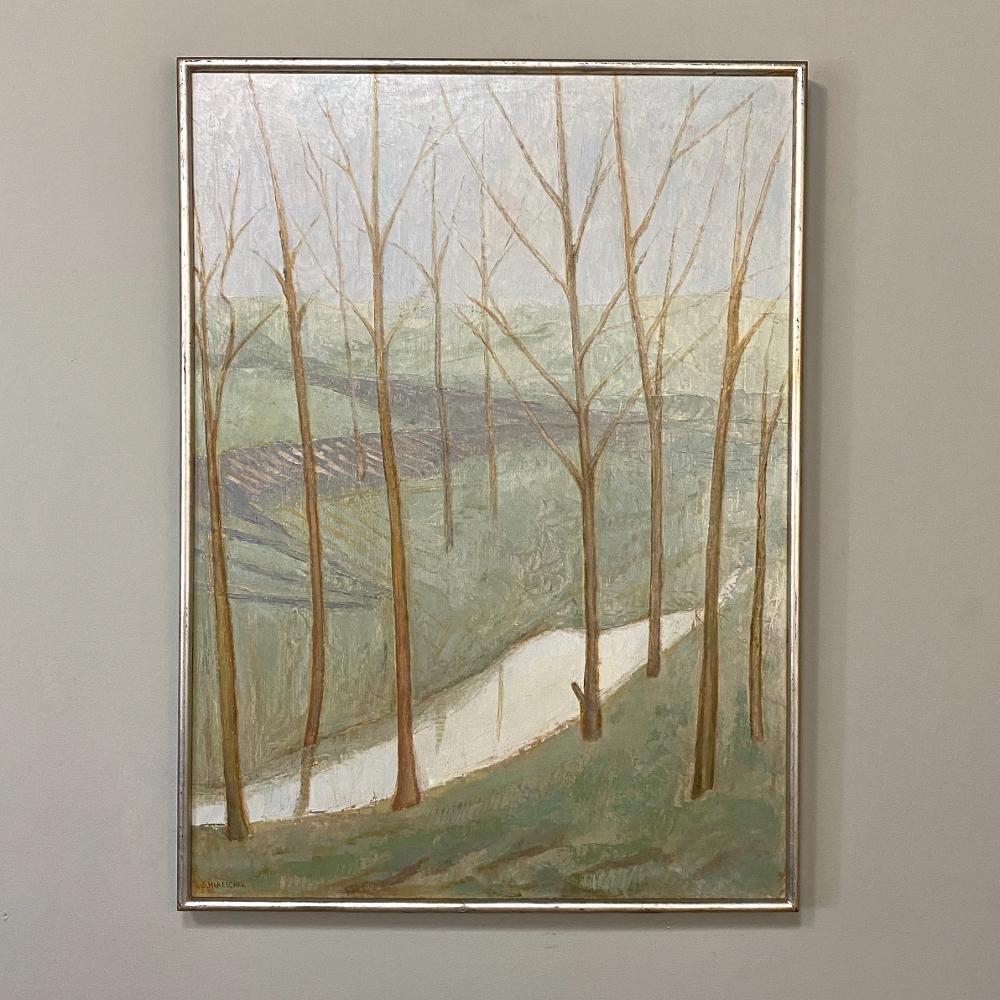 Hand-Painted Framed Oil Painting on Canvas by Simone Mareschal For Sale