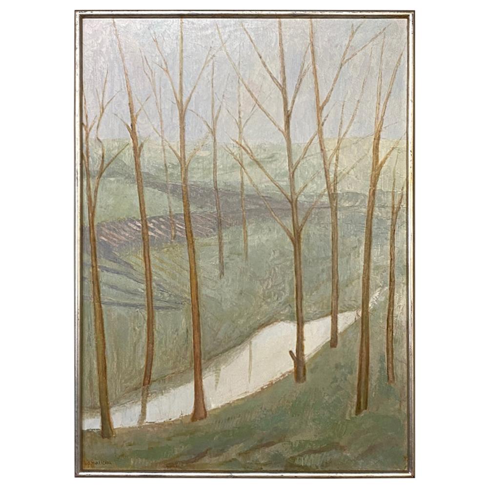 Framed Oil Painting on Canvas, Windmill, by P. Bruyn For Sale at 1stDibs