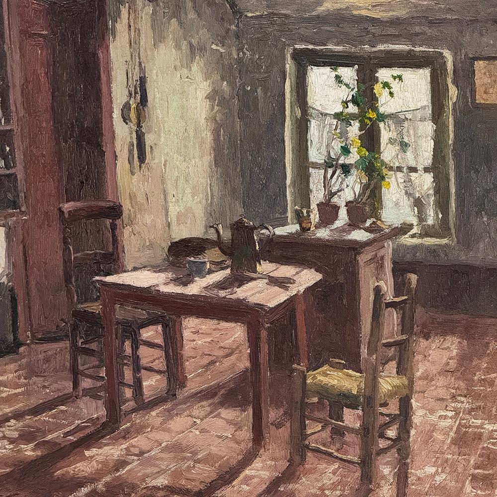 Framed Oil Painting on Canvas by Victor Waegemaeckers, ca. 1890s For Sale 4