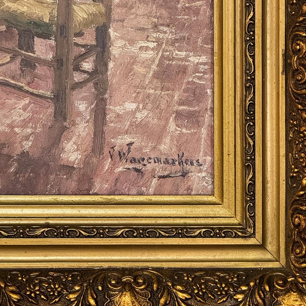 Framed Oil Painting on Canvas by Victor Waegemaeckers, ca. 1890s For Sale 5