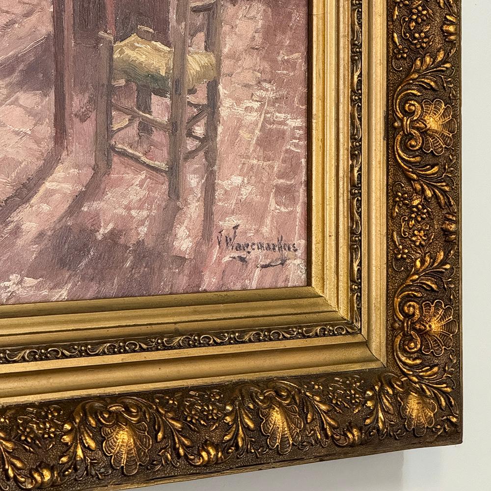 Framed Oil Painting on Canvas by Victor Waegemaeckers, ca. 1890s For Sale 7