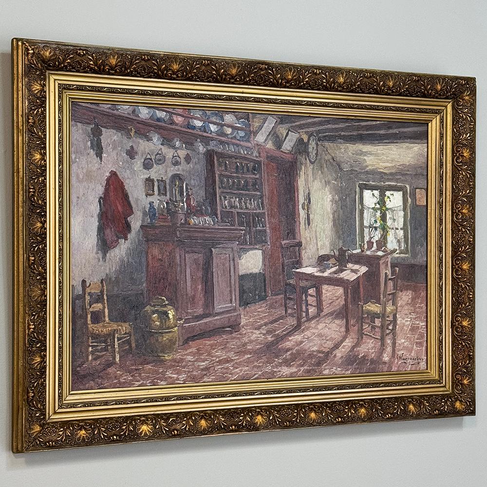 Belgian Framed Oil Painting on Canvas by Victor Waegemaeckers, ca. 1890s For Sale