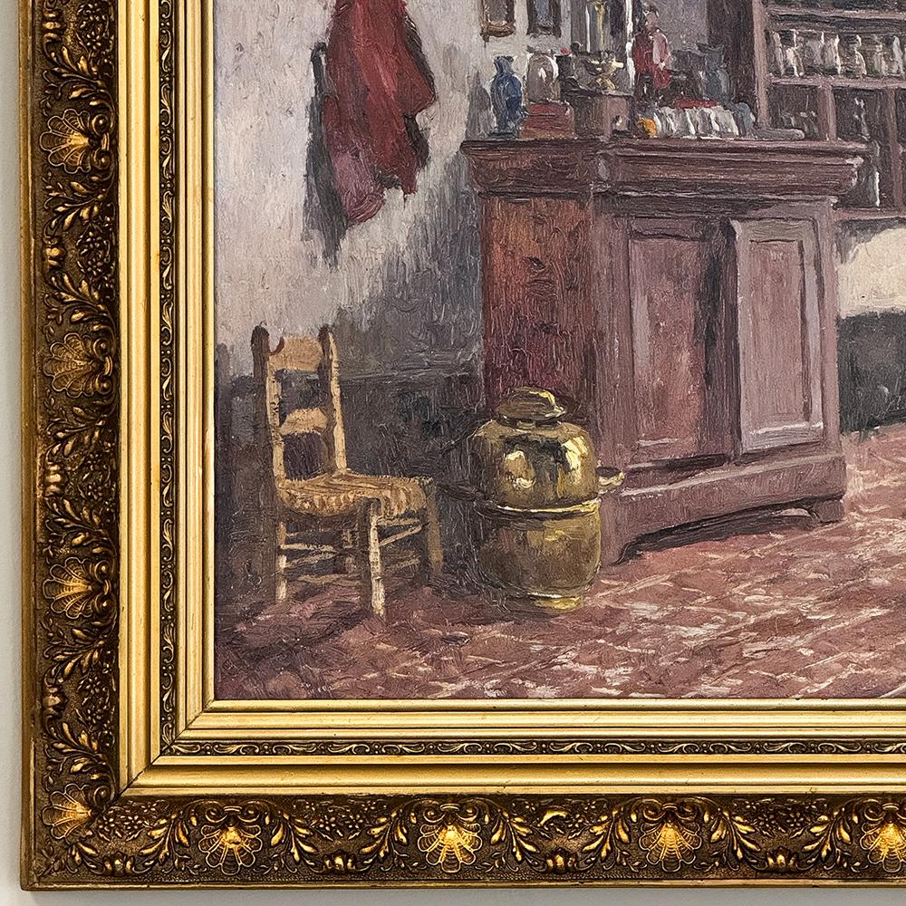 Framed Oil Painting on Canvas by Victor Waegemaeckers, ca. 1890s For Sale 2