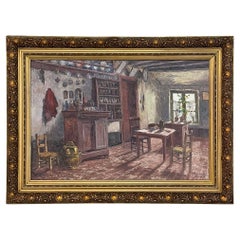 Antique Framed Oil Painting on Canvas by Victor Waegemaeckers, ca. 1890s