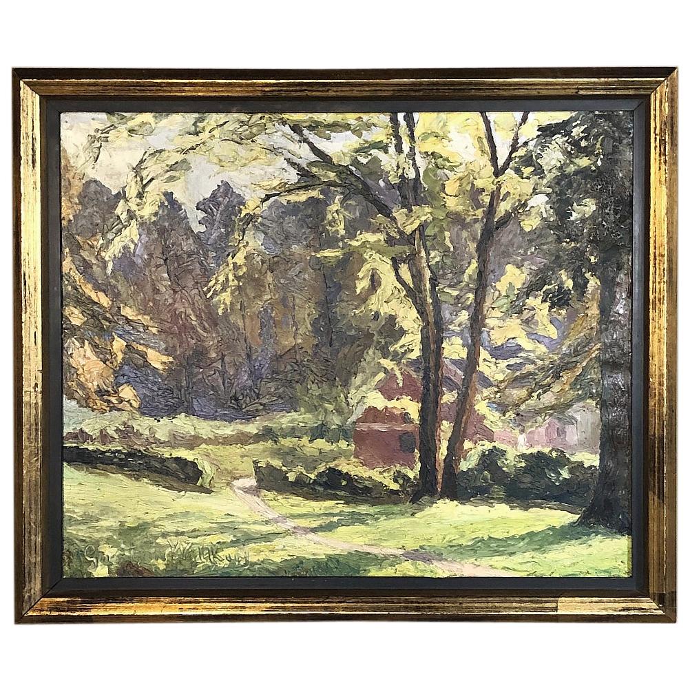 Framed Oil Painting on Canvas, circa Early 1900s