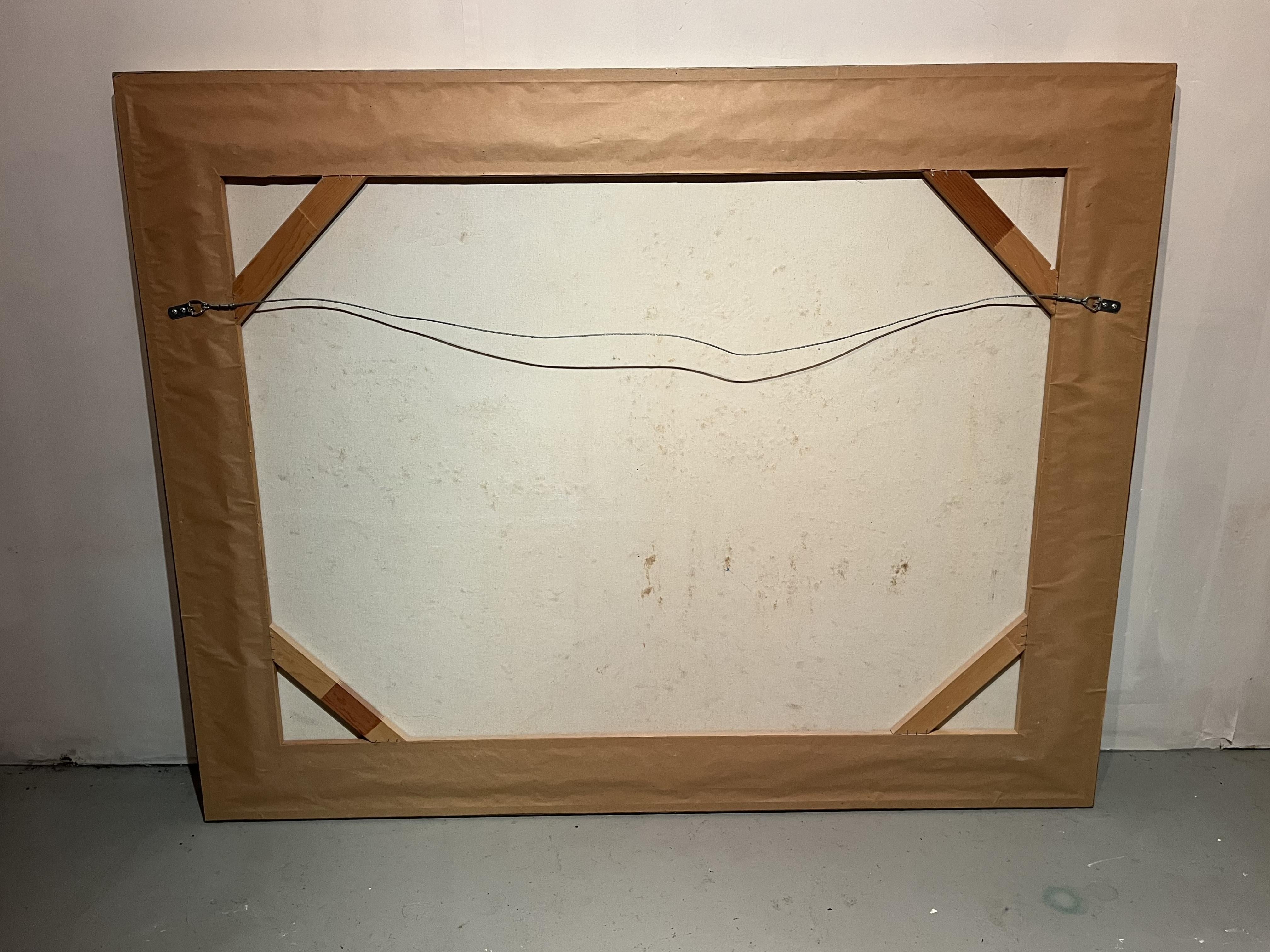 Größeres gerahmtes Ölgemälde auf Leinwand mit europäischer Szene des Impressionismus im Angebot 10