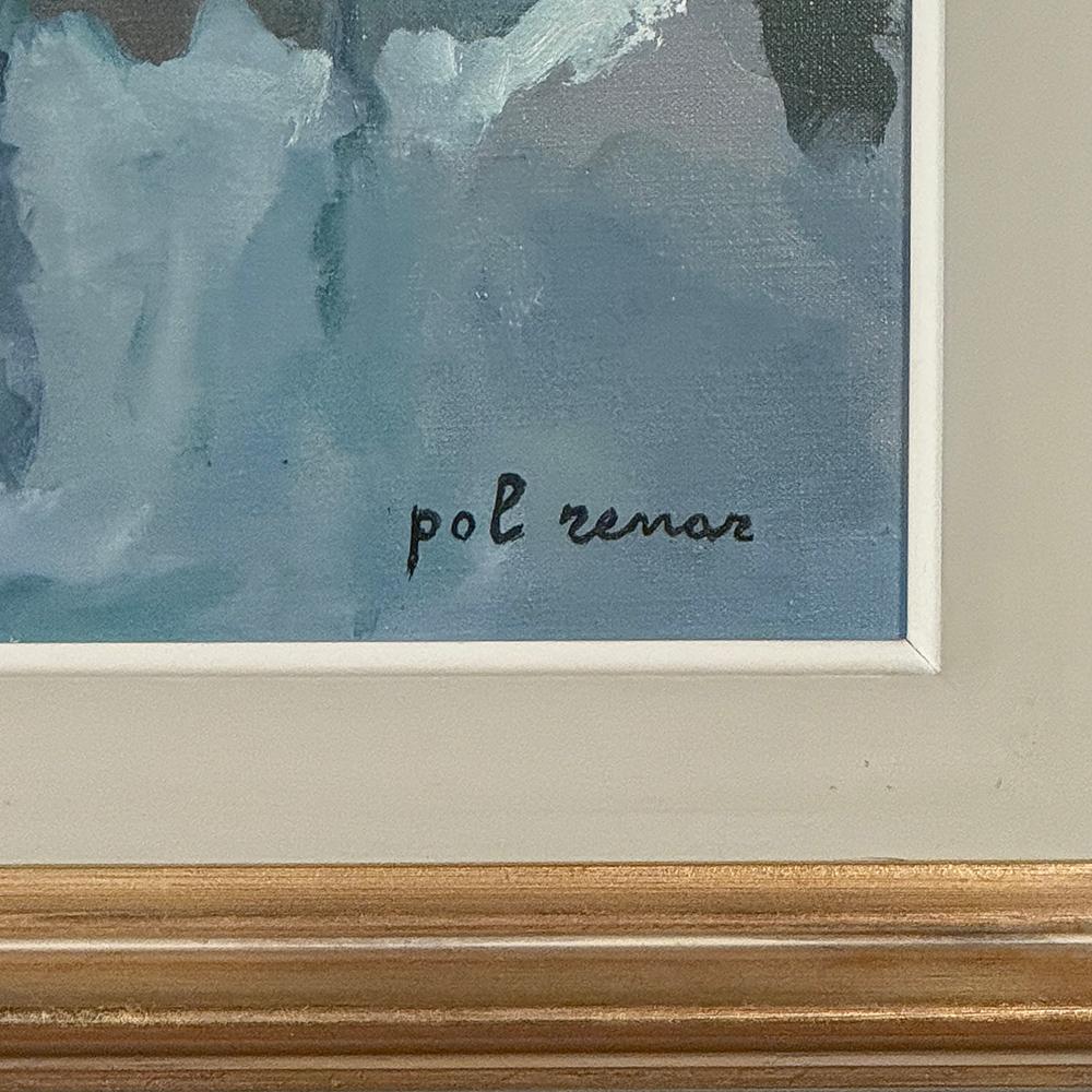 Gerahmtes Ölgemälde auf Leinwand ~ Port de Plaisance von Pol Renar im Angebot 6