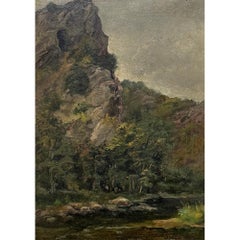 Gerahmtes Ölgemälde auf Tafel von Laurent Souky (1914-2005), "Rochers des Nutons".