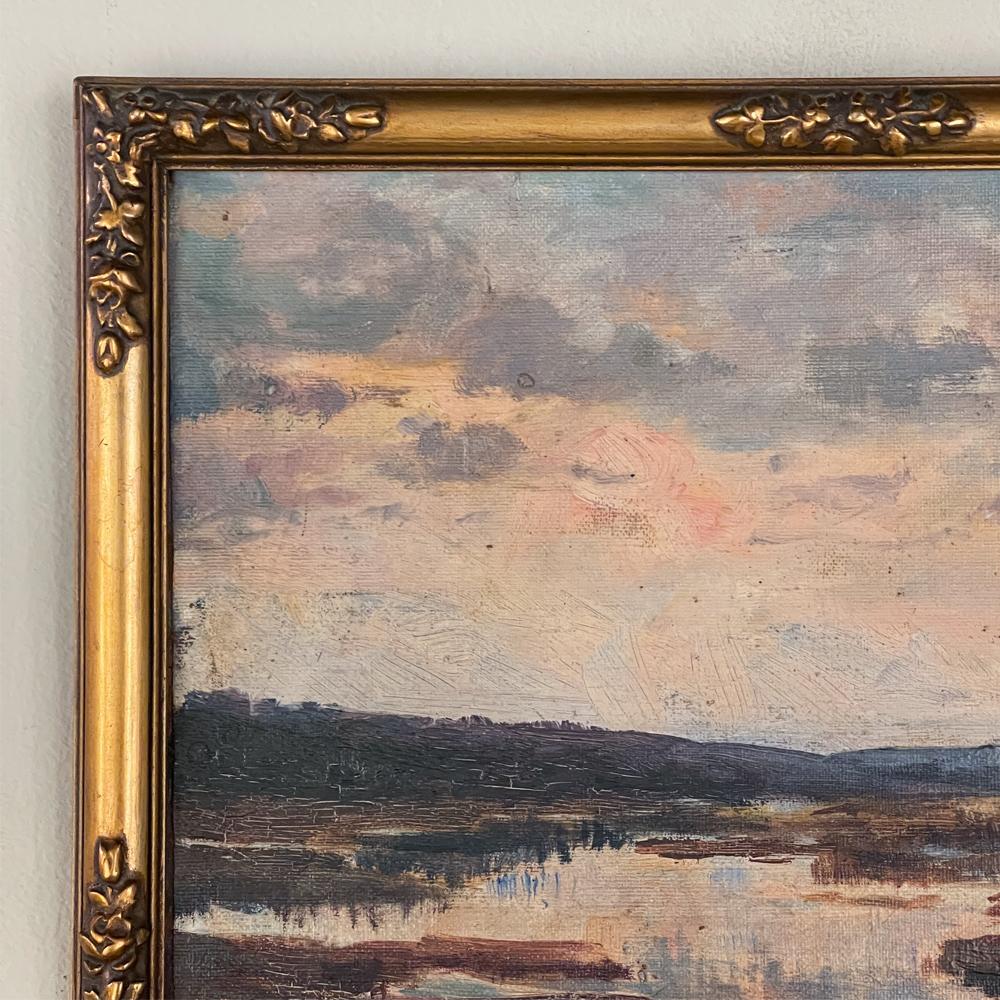 Framed Oil Painting on Panel by Leon Jamin In Good Condition In Dallas, TX