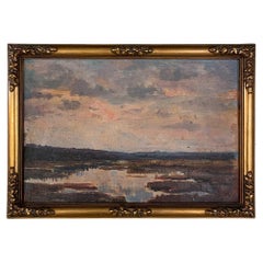 Antique Framed Oil Painting on Panel by Leon Jamin