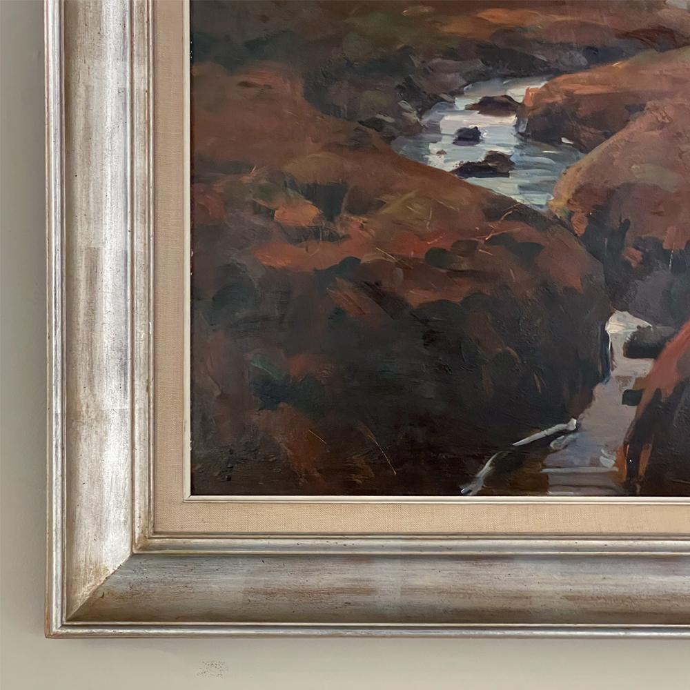 Framed Oil Painting on Panel by Lucien Hock In Good Condition For Sale In Dallas, TX